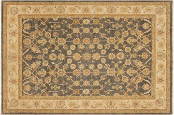 handmade Traditional Kafkaz Chobi Ziegler Gray Beige Hand Knotted RECTANGLE 100% WOOL area rug 9 x 12